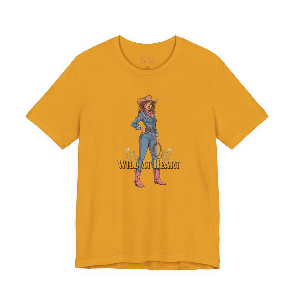 Bella+Canvas3001 | Wild at Heart Cowgirl Tee | Western Valentine, boot heart design