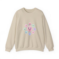 Pastel Doodle Emoticon Pattern Sweatshirt | cute emoji sticker repeat