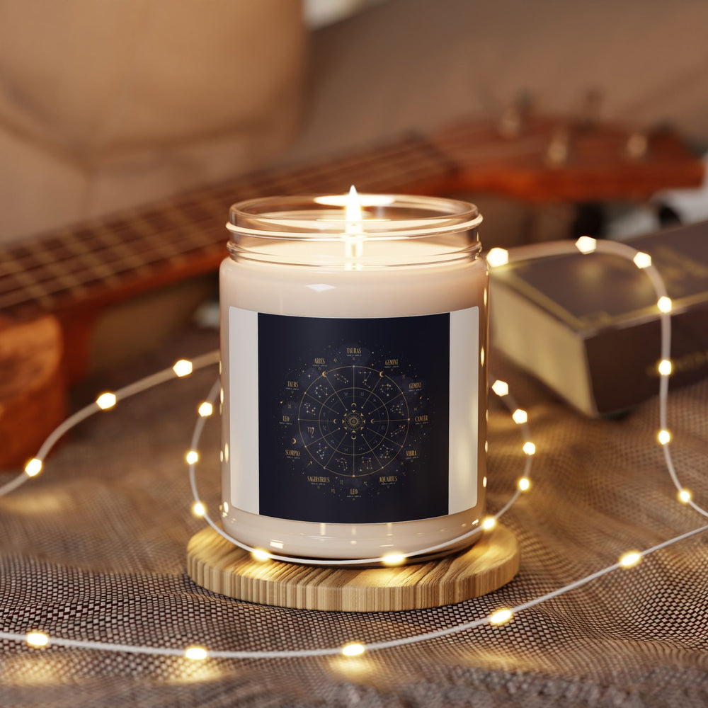 Zodiac Constellation Wheel Candle, Soy Jar Candle | Astrological Cosmic Decor