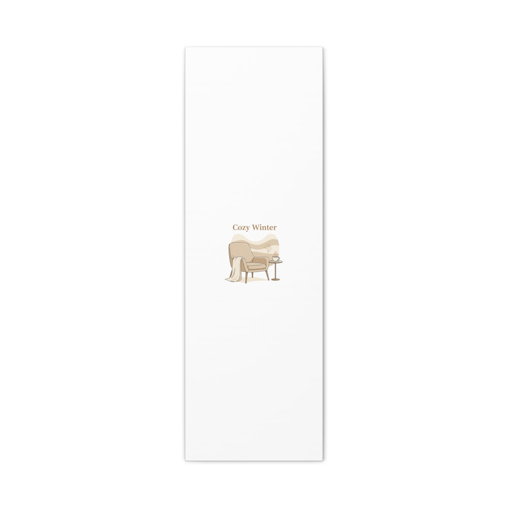Cozy Winter minimal line art Canvas | Slow Life, soft life neutral wall decor