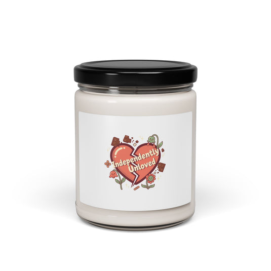 Independently Unloved Candle, Soy Jar | Anti‑Valentine, Sarcastic Quote