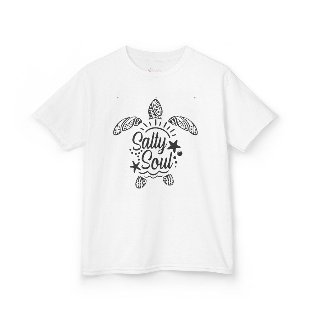 Gildan 5000B | Kids' "Salty Soul" Sea Turtle Graphic Tee
