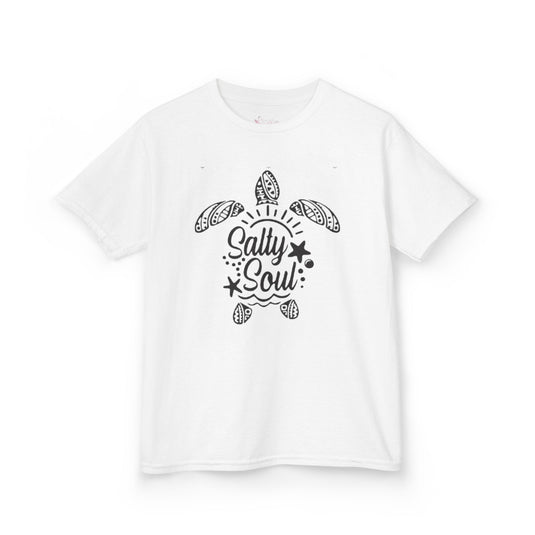 Gildan 5000B | Kids' "Salty Soul" Sea Turtle Graphic Tee