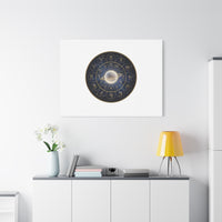 Zodiac Constellation Wheel Canvas, Astrology Art Print | Gold Foil Galaxy