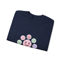Pastel Doodle Emoticon Pattern Sweatshirt | cute emoji sticker repeat