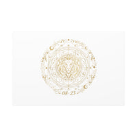 Gold Leo Zodiac Canvas, Astrological Constellation Art | Metallic Lion Wall Art