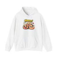 Gildan 18500 | Unisex "Happy!" Cartoon Emoji Hoodie – Heavy Blend Graphic Sweatshirt – Cute & Playful Streetwear Pullover | Happy emoji cartoon hoodie | kawaii minimal, thick outline