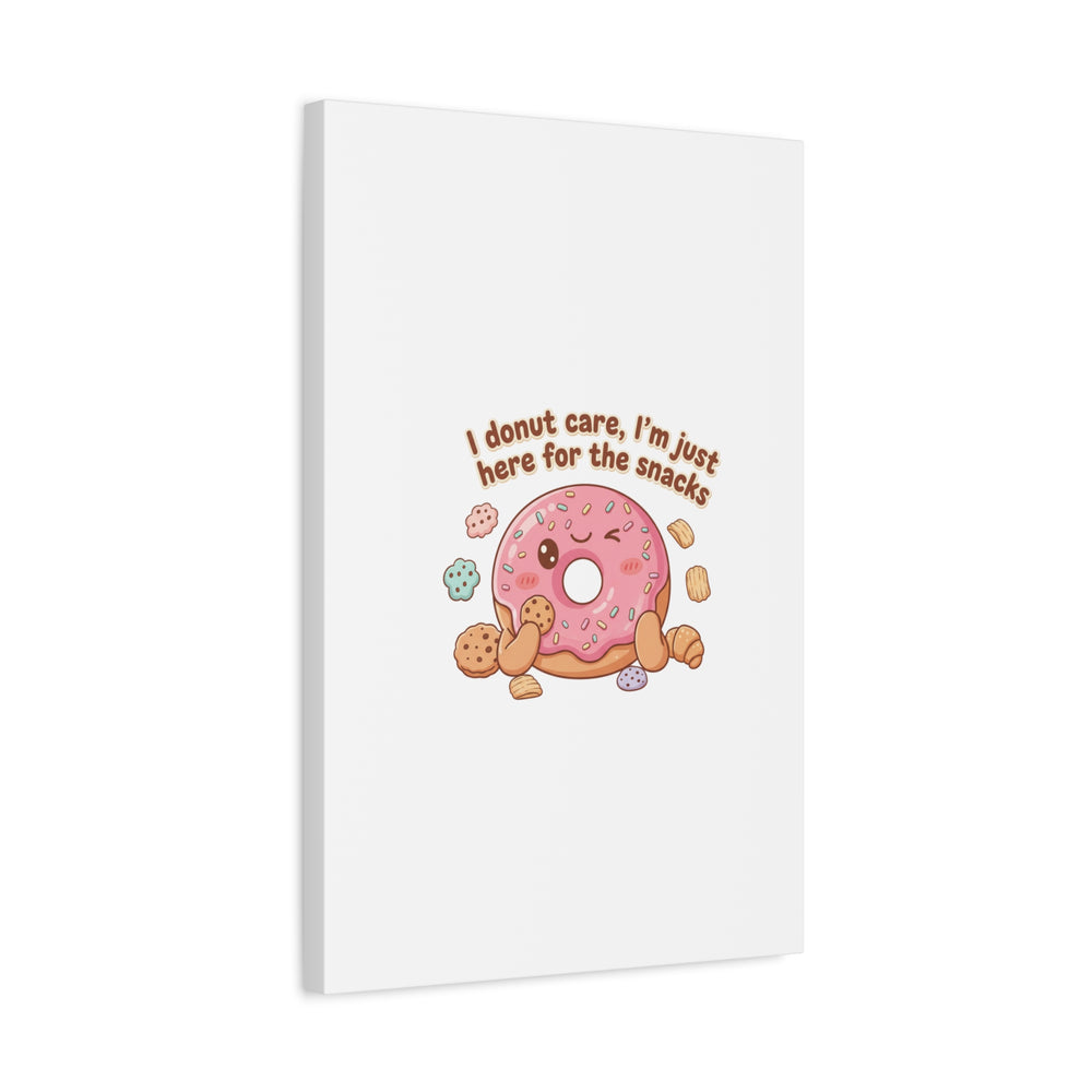 Donut Snacks Pun Canvas | Food & Snack Humor, Cozy Kawaii Art