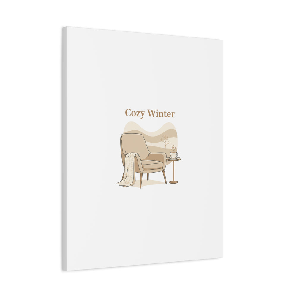 Cozy Winter minimal line art Canvas | Slow Life, soft life neutral wall decor