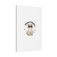 Single & Happy Cat Canvas | Anti Valentine, Sarcastic Valentine Wall Art