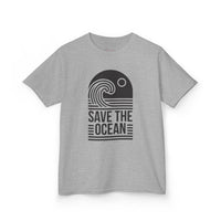 Gildan 5000B | Kids' Save the Ocean Eco-Graphic T-Shirt | Soft Cotton Ocean Wave Tee