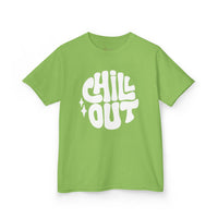 Gildan 5000B | Groovy "Chill Out" Kids' Cotton T-Shirt – Retro Aesthetic Youth Graphic Tee