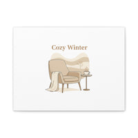 Cozy Winter minimal line art Canvas | Slow Life, soft life neutral wall decor