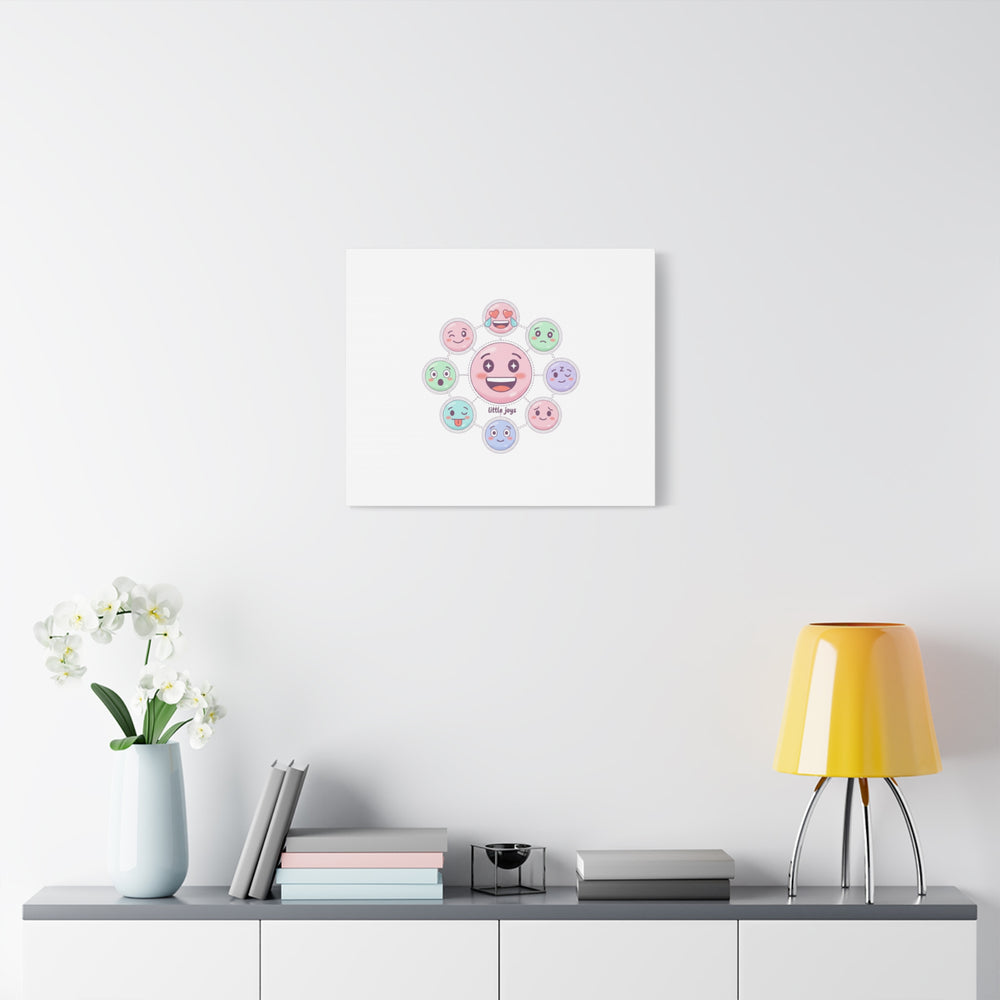Hand-Drawn Emoticon Sticker Pattern Canvas | Cute Emoji Repeat Print