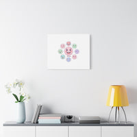 Hand-Drawn Emoticon Sticker Pattern Canvas | Cute Emoji Repeat Print