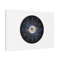 Zodiac Constellation Wheel Canvas, Astrology Art Print | Gold Foil Galaxy