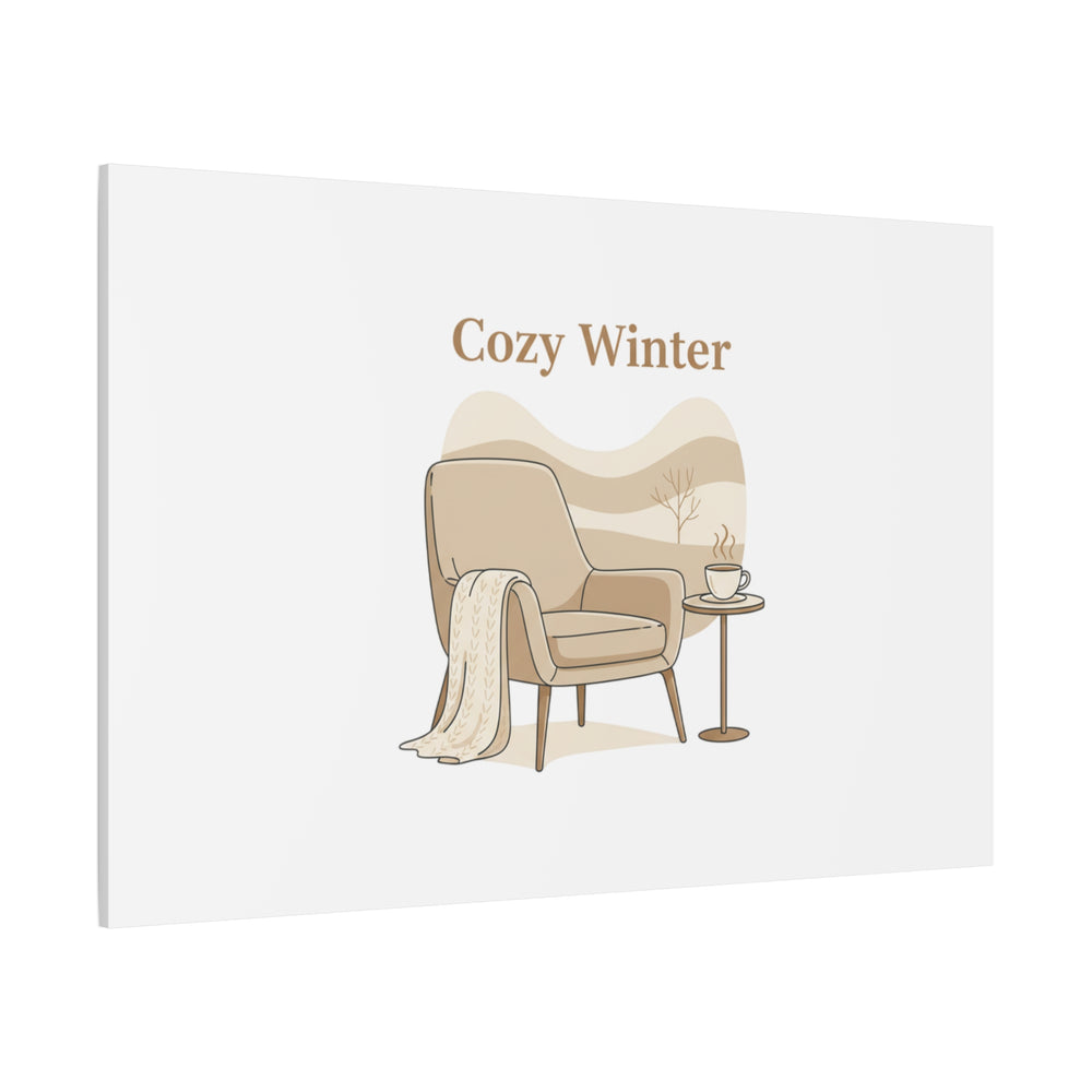 Cozy Winter minimal line art Canvas | Slow Life, soft life neutral wall decor