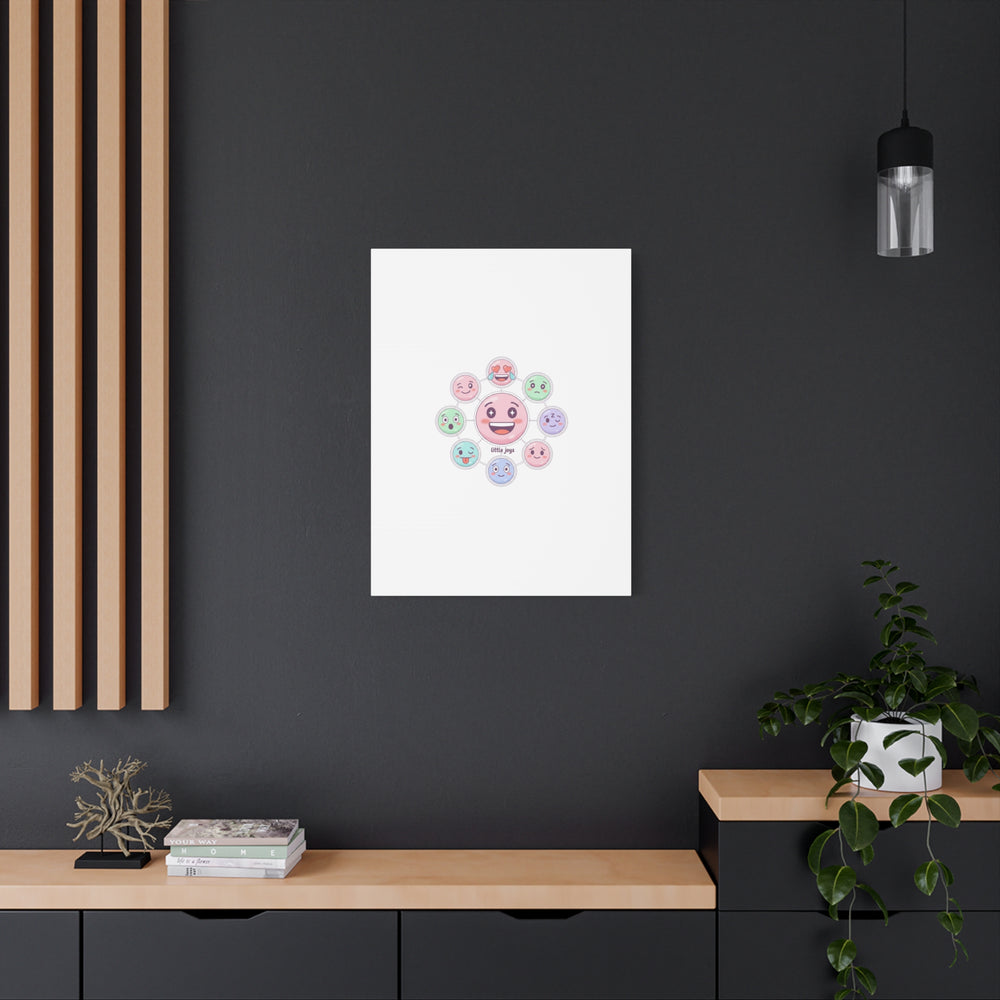 Hand-Drawn Emoticon Sticker Pattern Canvas | Cute Emoji Repeat Print