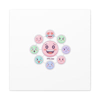 Hand-Drawn Emoticon Sticker Pattern Canvas | Cute Emoji Repeat Print