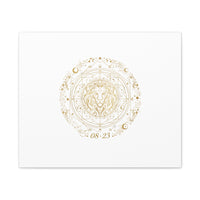 Gold Leo Zodiac Canvas, Astrological Constellation Art | Metallic Lion Wall Art