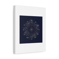 Gold Zodiac Wheel Canvas | Astrology Constellation Art, Cosmic Wall Print