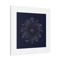 Gold Zodiac Wheel Canvas | Astrology Constellation Art, Cosmic Wall Print