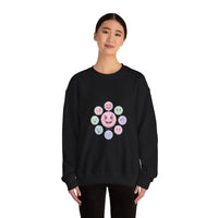Pastel Doodle Emoticon Pattern Sweatshirt | cute emoji sticker repeat