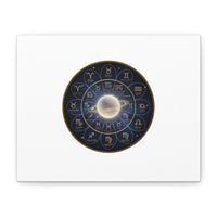 Zodiac Constellation Wheel Canvas, Astrology Art Print | Gold Foil Galaxy