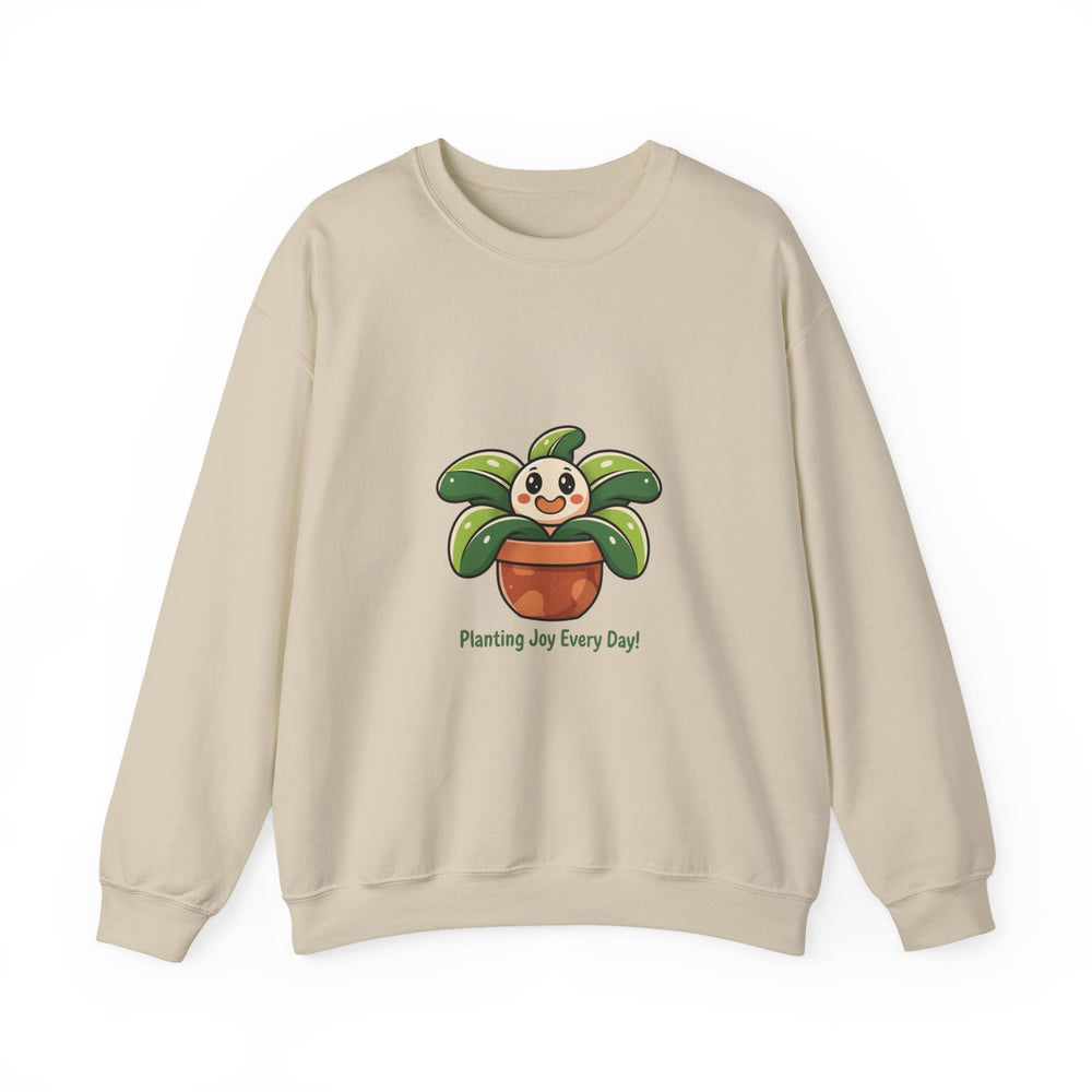 Planting Joy Every Day Sweatshirt | Plant Parent Humor, Sage Cream Botanical