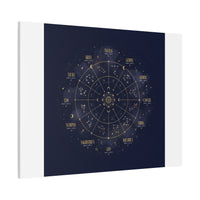 Gold Zodiac Wheel Canvas | Astrology Constellation Art, Cosmic Wall Print