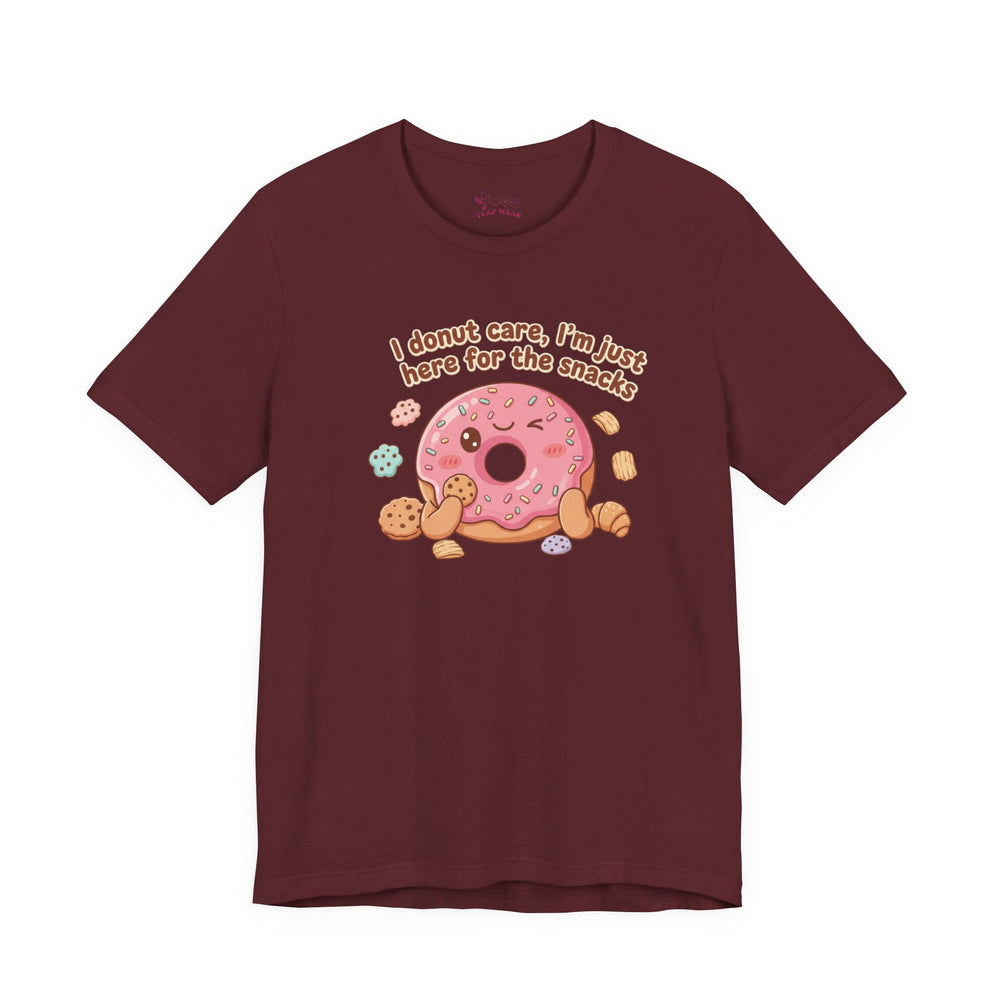 Bella+Canvas3001 | Donut I Donut Care Snack Pun Tee | food pun shirt, cute pastry tee