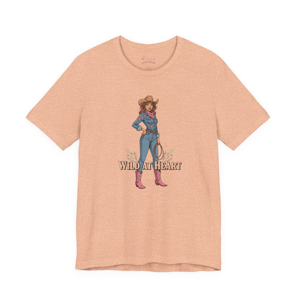 Bella+Canvas3001 | Wild at Heart Cowgirl Tee | Western Valentine, boot heart design