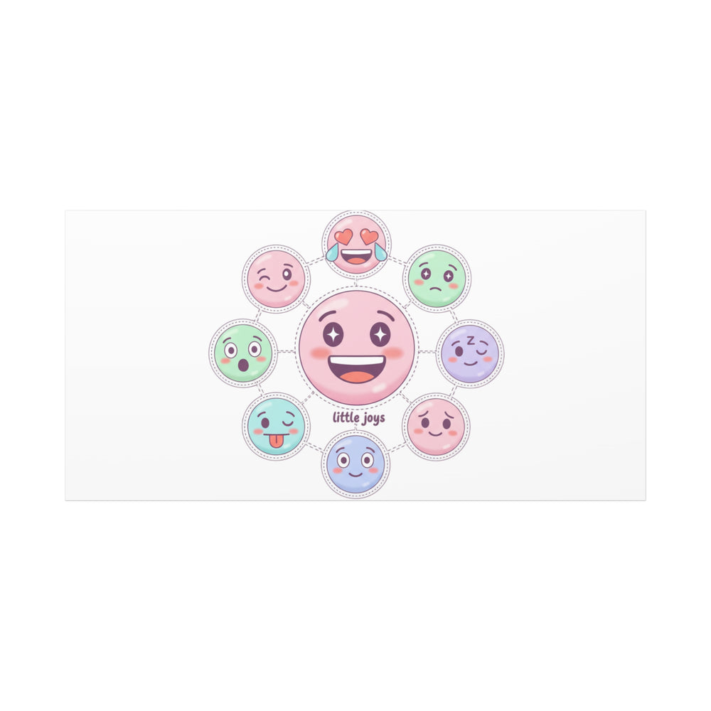 Hand-Drawn Emoticon Sticker Pattern Canvas | Cute Emoji Repeat Print
