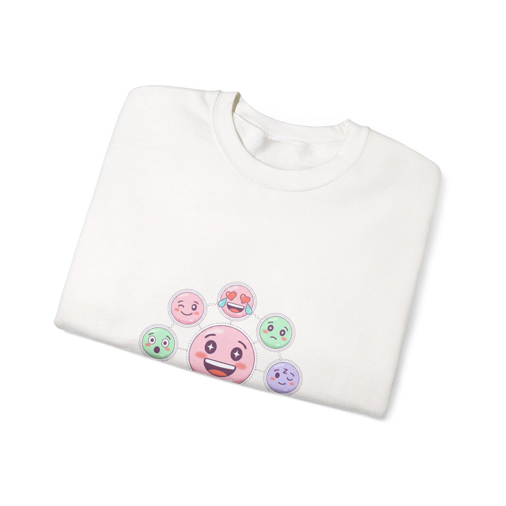 Pastel Doodle Emoticon Pattern Sweatshirt | cute emoji sticker repeat