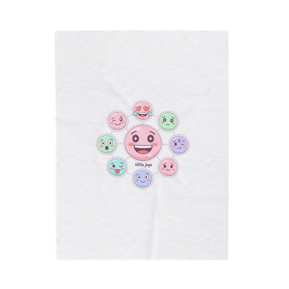 Hand-Drawn Emoticon Sticker Pattern Blanket | Cute Emoji Emoticon Pastel Throw
