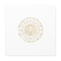 Gold Leo Zodiac Canvas, Astrological Constellation Art | Metallic Lion Wall Art
