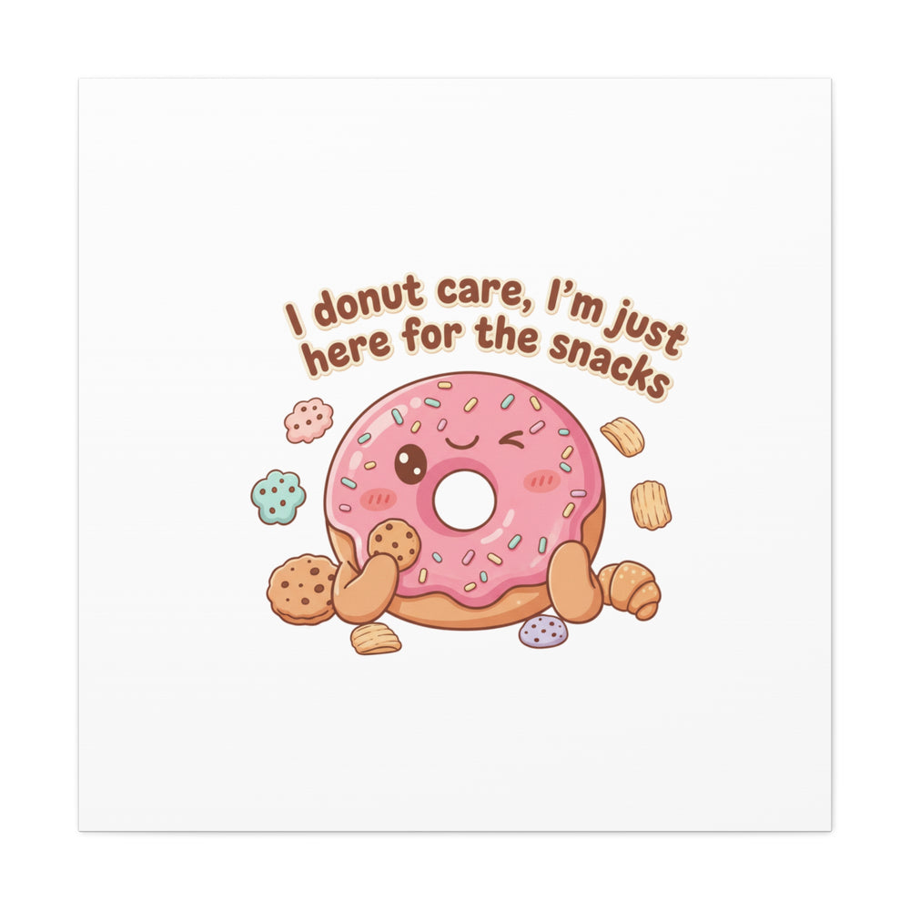 Donut Snacks Pun Canvas | Food & Snack Humor, Cozy Kawaii Art