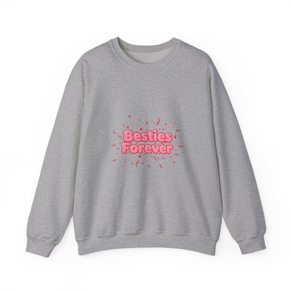 Besties Forever Sweatshirt | Galentine's Friendship Crewneck, Pink Chunky Type