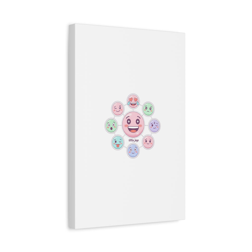 Hand-Drawn Emoticon Sticker Pattern Canvas | Cute Emoji Repeat Print