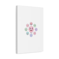 Hand-Drawn Emoticon Sticker Pattern Canvas | Cute Emoji Repeat Print