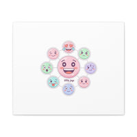 Hand-Drawn Emoticon Sticker Pattern Canvas | Cute Emoji Repeat Print