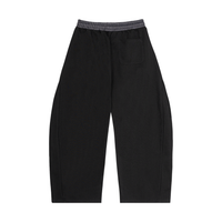 Unisex Plaid Waistband Barrel Sweatpants