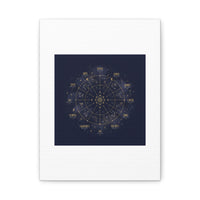 Gold Zodiac Wheel Canvas | Astrology Constellation Art, Cosmic Wall Print