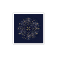 Zodiac Constellation Wheel Sticker | Astrology, Cosmic Gold Foil