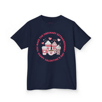 Kids Happy Valentine’s Day T-Shirt – Youth Modern Typography Graphic Tee – Soft Cotton Holiday School Shirt for Boys & Girls