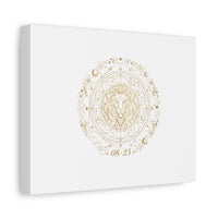 Gold Leo Zodiac Canvas, Astrological Constellation Art | Metallic Lion Wall Art