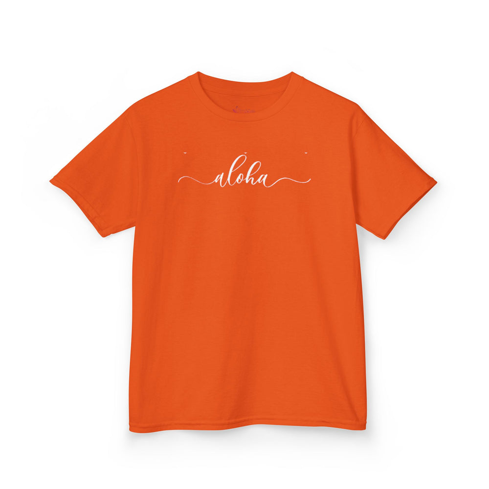 Gildan 5000B | Kids' "Aloha" Summer Vibe Cotton T-Shirt – Tropical Minimalist Tee