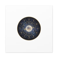 Zodiac Constellation Wheel Canvas, Astrology Art Print | Gold Foil Galaxy