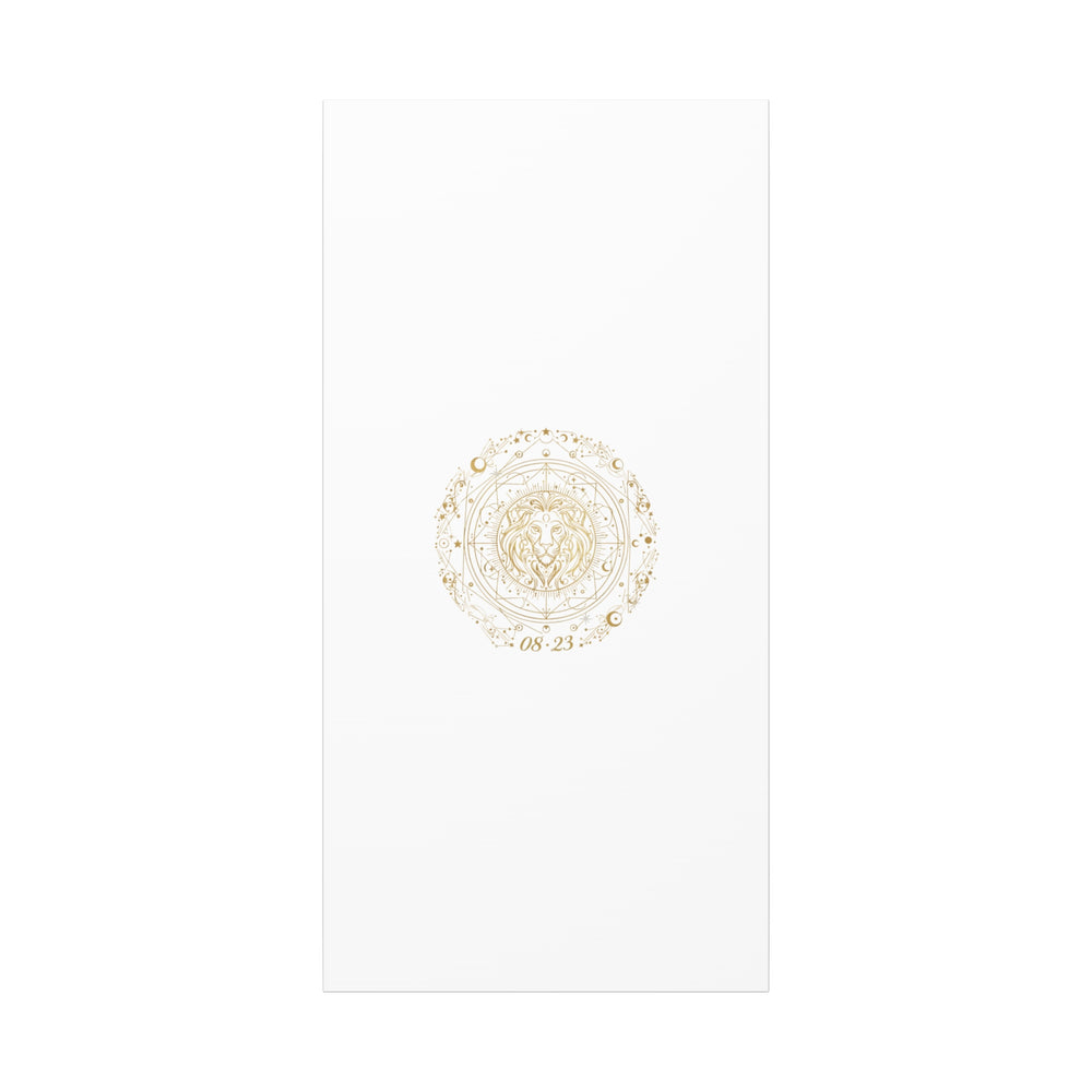 Gold Leo Zodiac Canvas, Astrological Constellation Art | Metallic Lion Wall Art