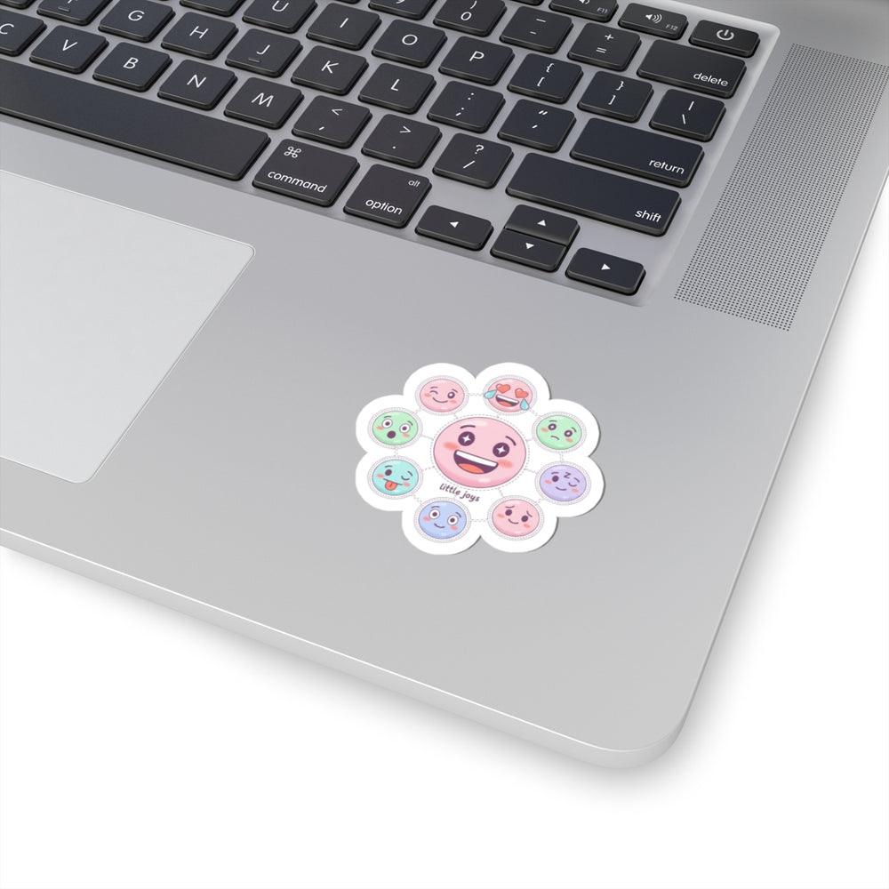 Hand-Drawn Emoticon Flower Sticker | Cute Emoji Sticker Pattern, Pastel Doodle